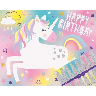 Pin The Horn On The Cute Unicorn Party Game